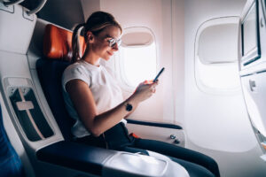 woman in plane